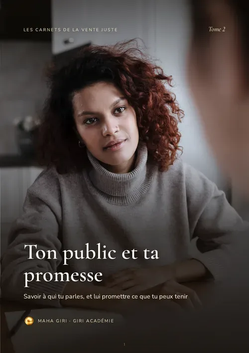 📖 CARNET DE LA VENTE JUSTE · TOME 2 — TON PUBLIC ET TA PROMESSE